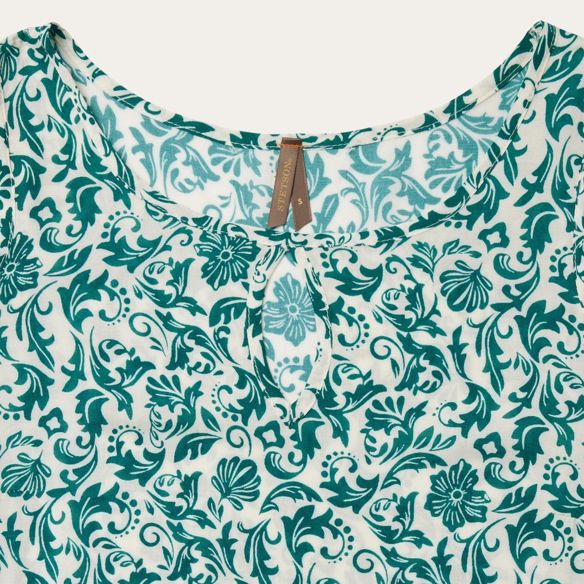 Jade Floral Print Sleeveless Dress Green Women Stetson Midi