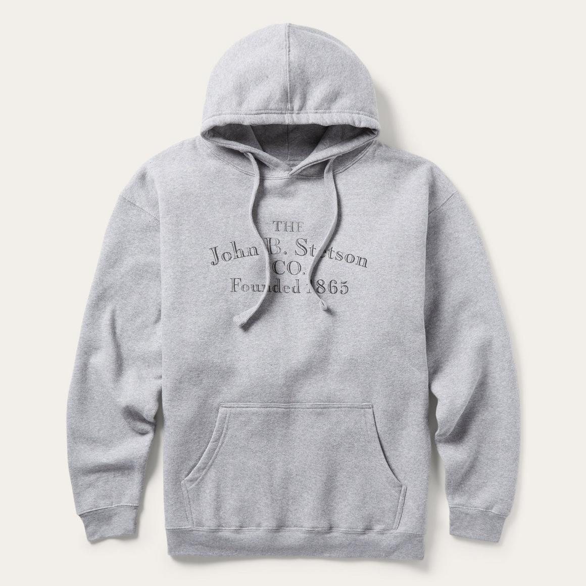 John B. Co. Hooded Sweatshirt Grey Men Stetson Sweaters & Hoodies