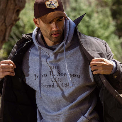 John B. Co. Hooded Sweatshirt Grey Men Stetson Sweaters & Hoodies
