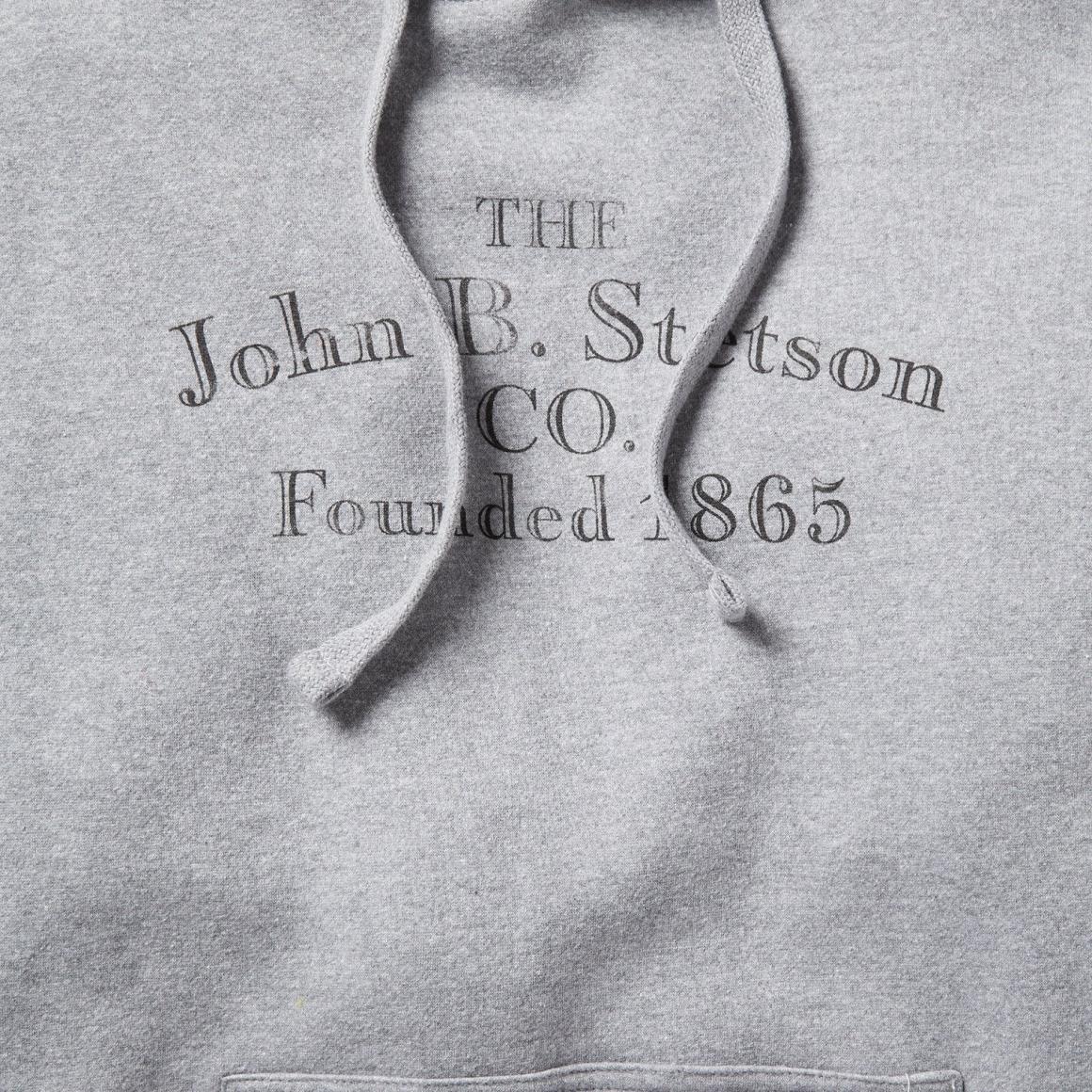 John B. Co. Hooded Sweatshirt Grey Men Stetson Sweaters & Hoodies