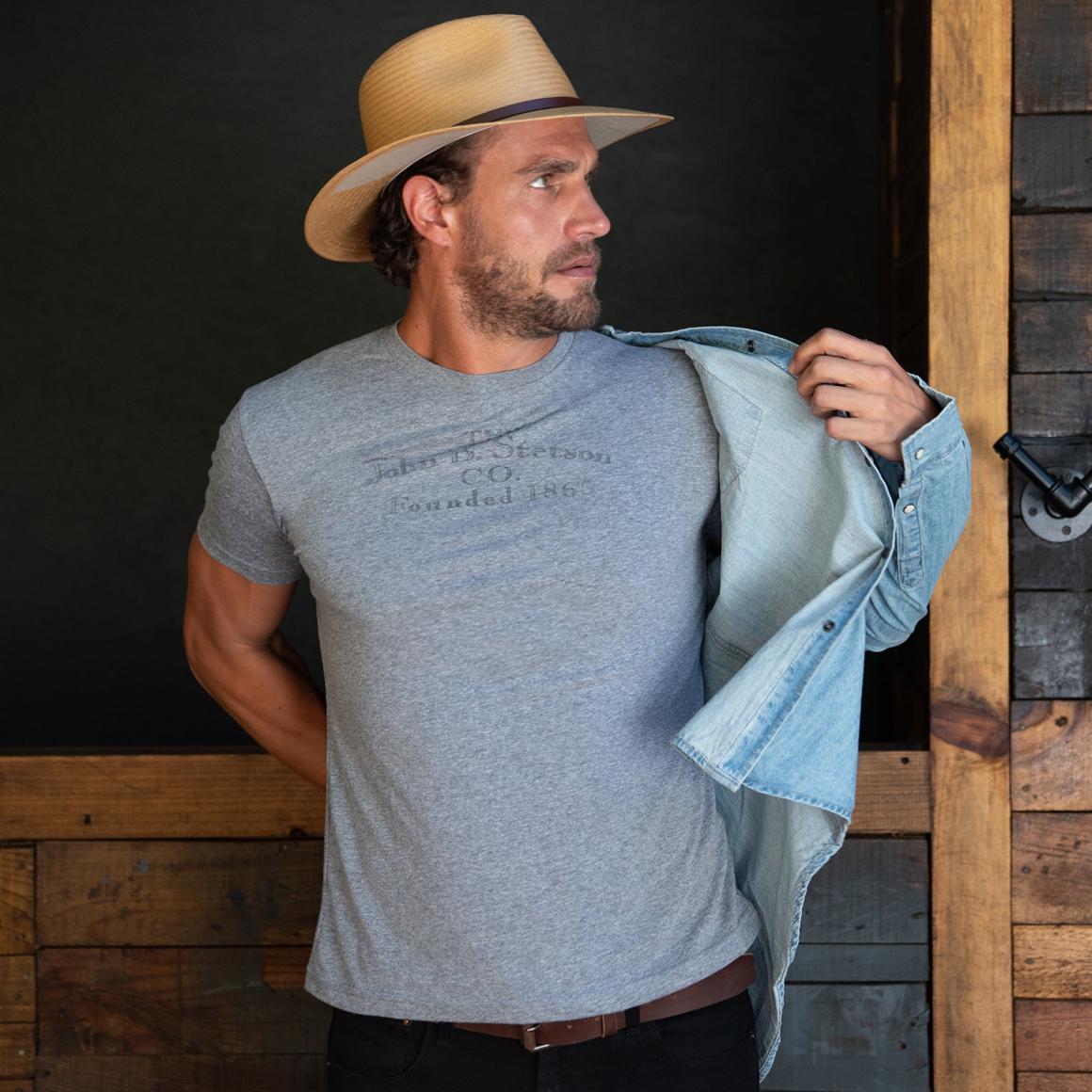 John B. Stetson Co Graphic Tee Grey Men Stetson Tees