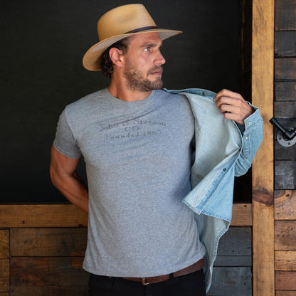 John B. Stetson Co Graphic Tee Grey Men Stetson Tees