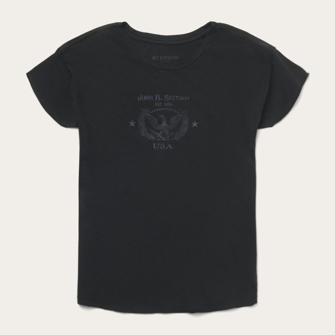 John B. Stetson Eagle Graphic Tee Black Women Stetson Tees