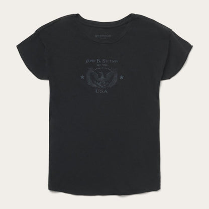 John B. Stetson Eagle Graphic Tee Black Women Stetson Tees