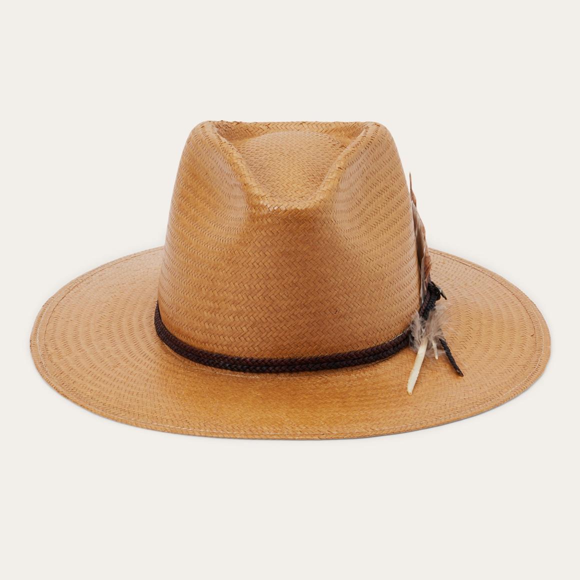 Juno Shantung Straw Fedora Sand Men/Women Stetson Fedora