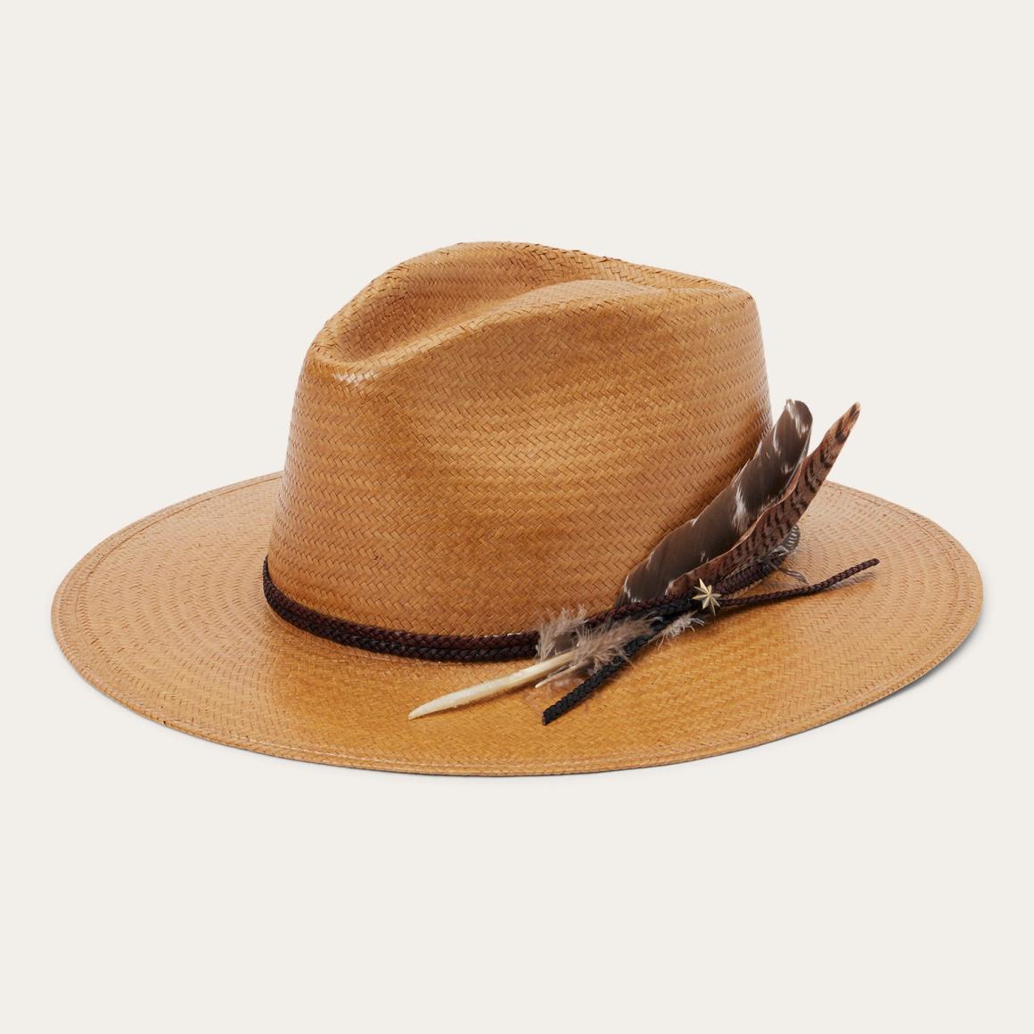 Juno Shantung Straw Fedora Sand Men/Women Stetson Fedora