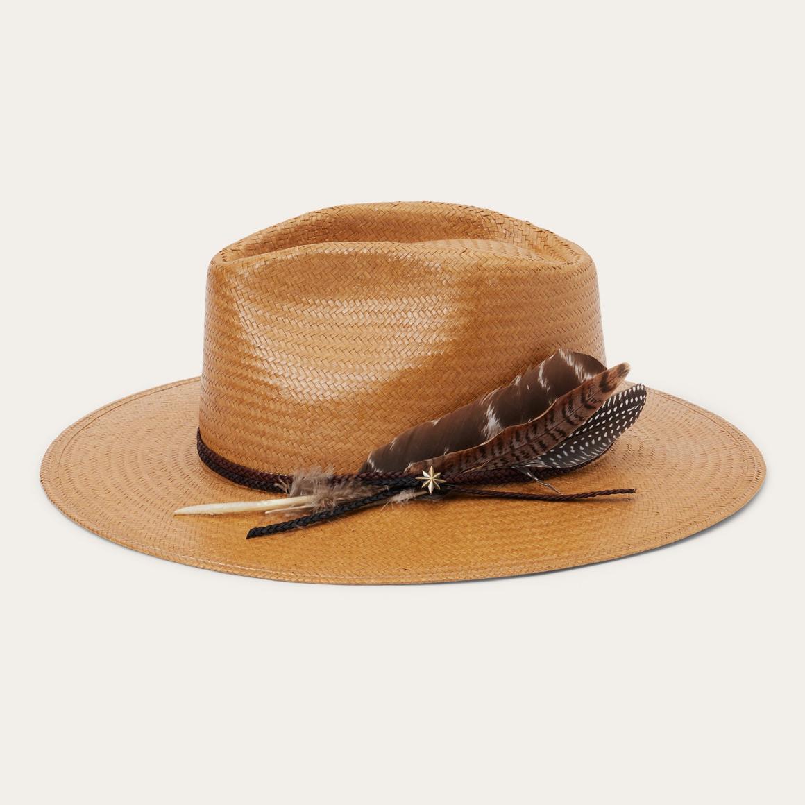 Juno Shantung Straw Fedora Sand Men/Women Stetson Fedora