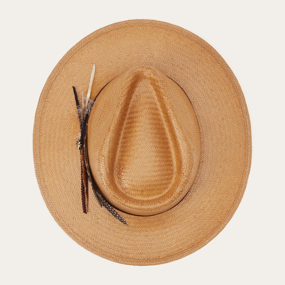 Juno Shantung Straw Fedora Sand Men/Women Stetson Fedora