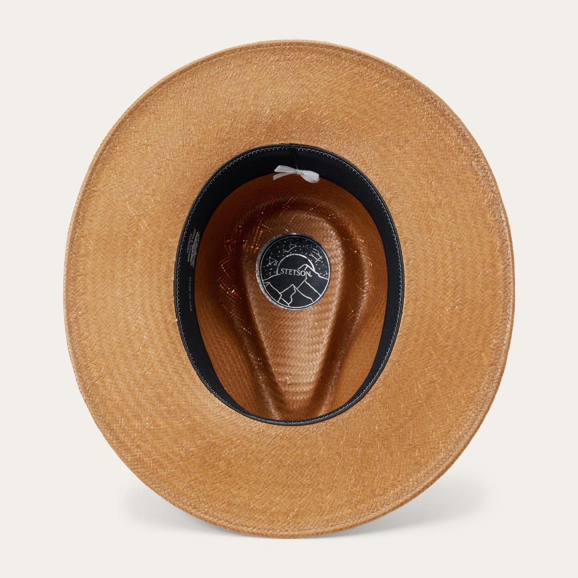 Juno Shantung Straw Fedora Sand Men/Women Stetson Fedora