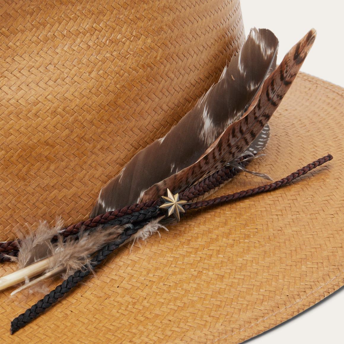 Juno Shantung Straw Fedora Sand Men/Women Stetson Fedora