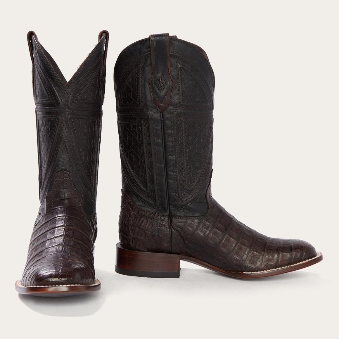 Kaycee Brown Caiman Belly Cowboy Boot Brown Men Stetson Western