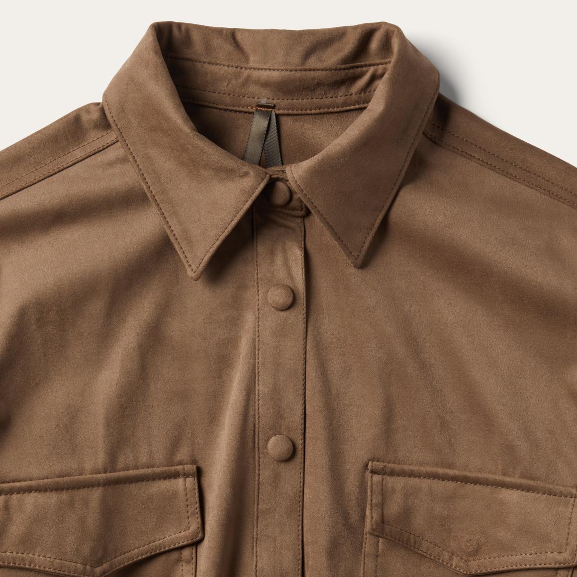 Khaki Suede Western Shirt Tan Women Stetson Western Shirts