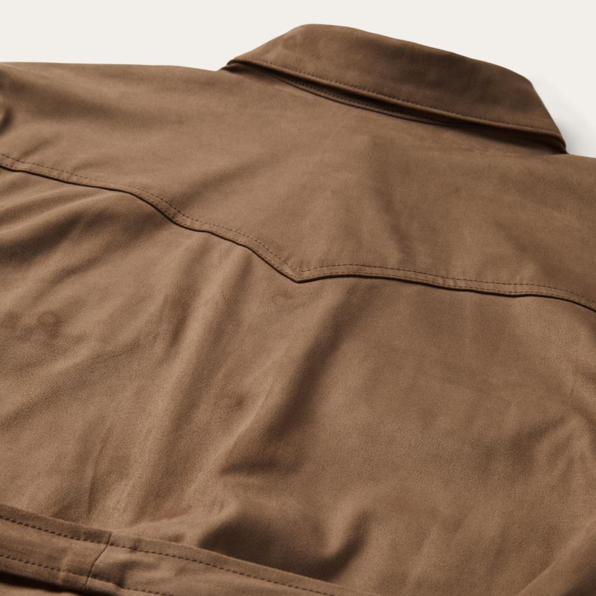 Khaki Suede Western Shirt Tan Women Stetson Western Shirts
