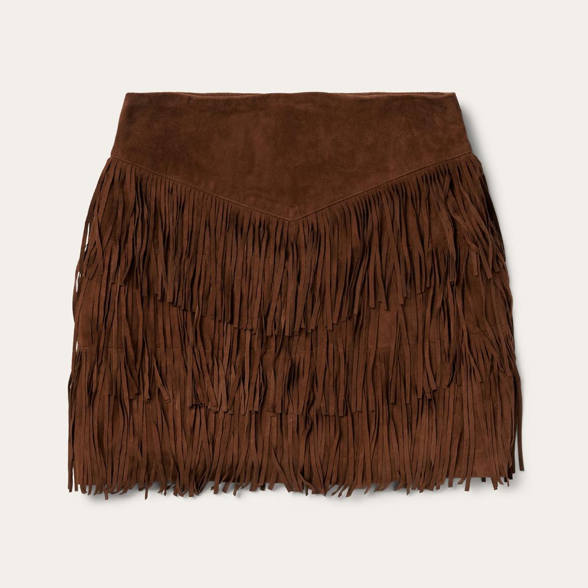 Lamb Suede Fringe Mini Skirt Brown Women Stetson Skirts & Shorts
