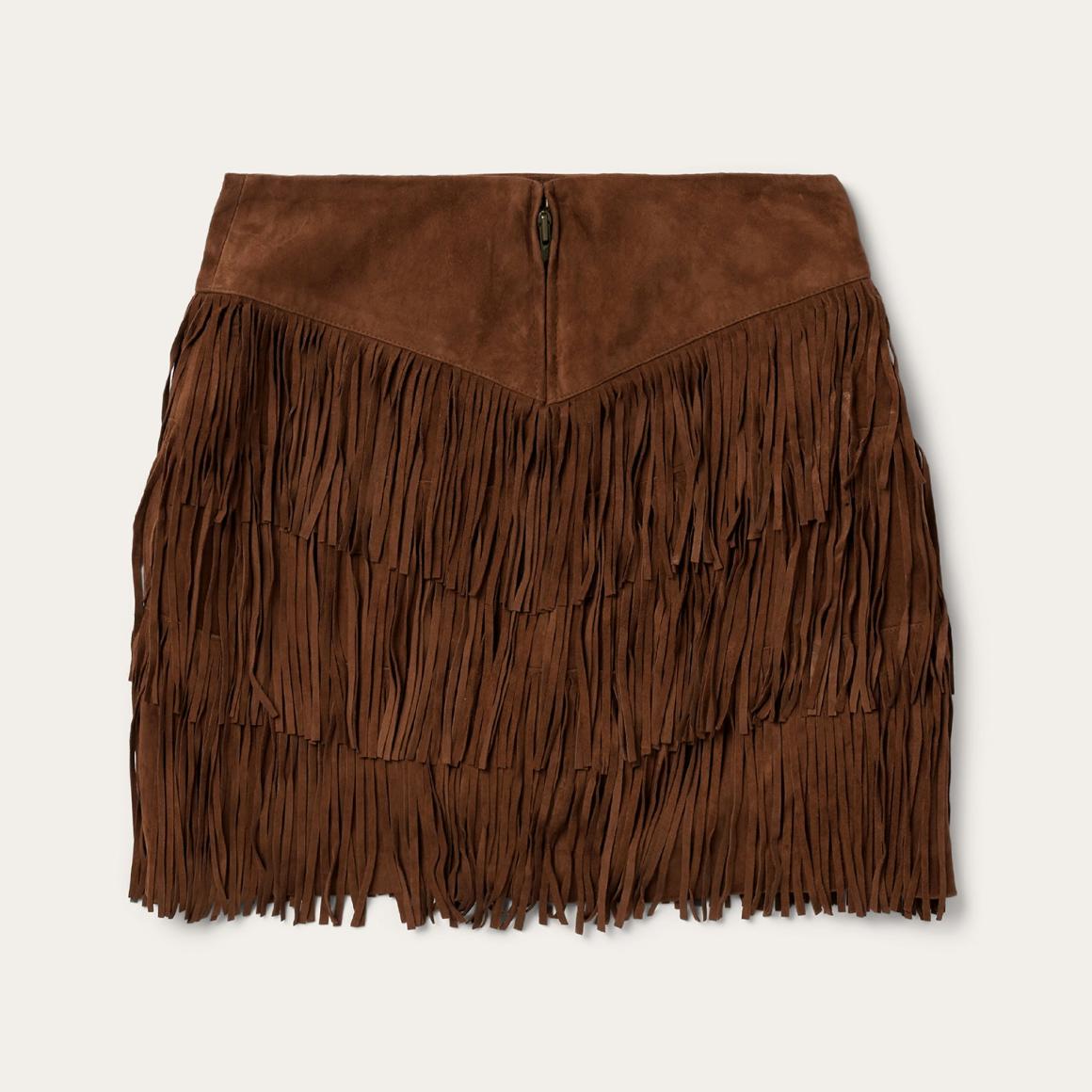 Lamb Suede Fringe Mini Skirt Brown Women Stetson Skirts & Shorts