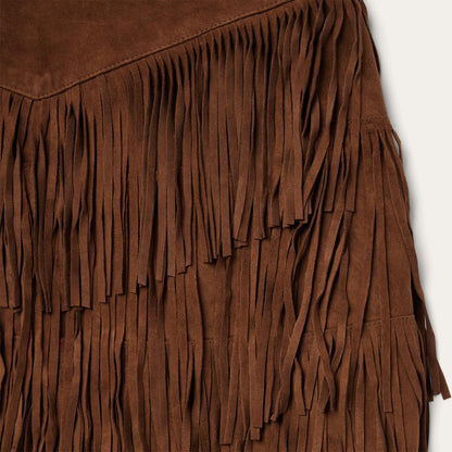 Lamb Suede Fringe Mini Skirt Brown Women Stetson Skirts & Shorts