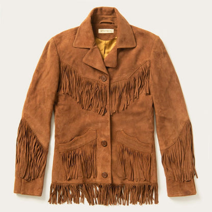 Lamb Suede Fringed Jacket Brown Women Stetson Jackets