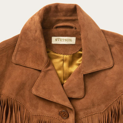 Lamb Suede Fringed Jacket Brown Women Stetson Jackets