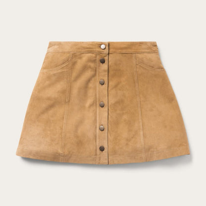 Lamb Suede Gored Skirt Brown Women Stetson Skirts & Shorts