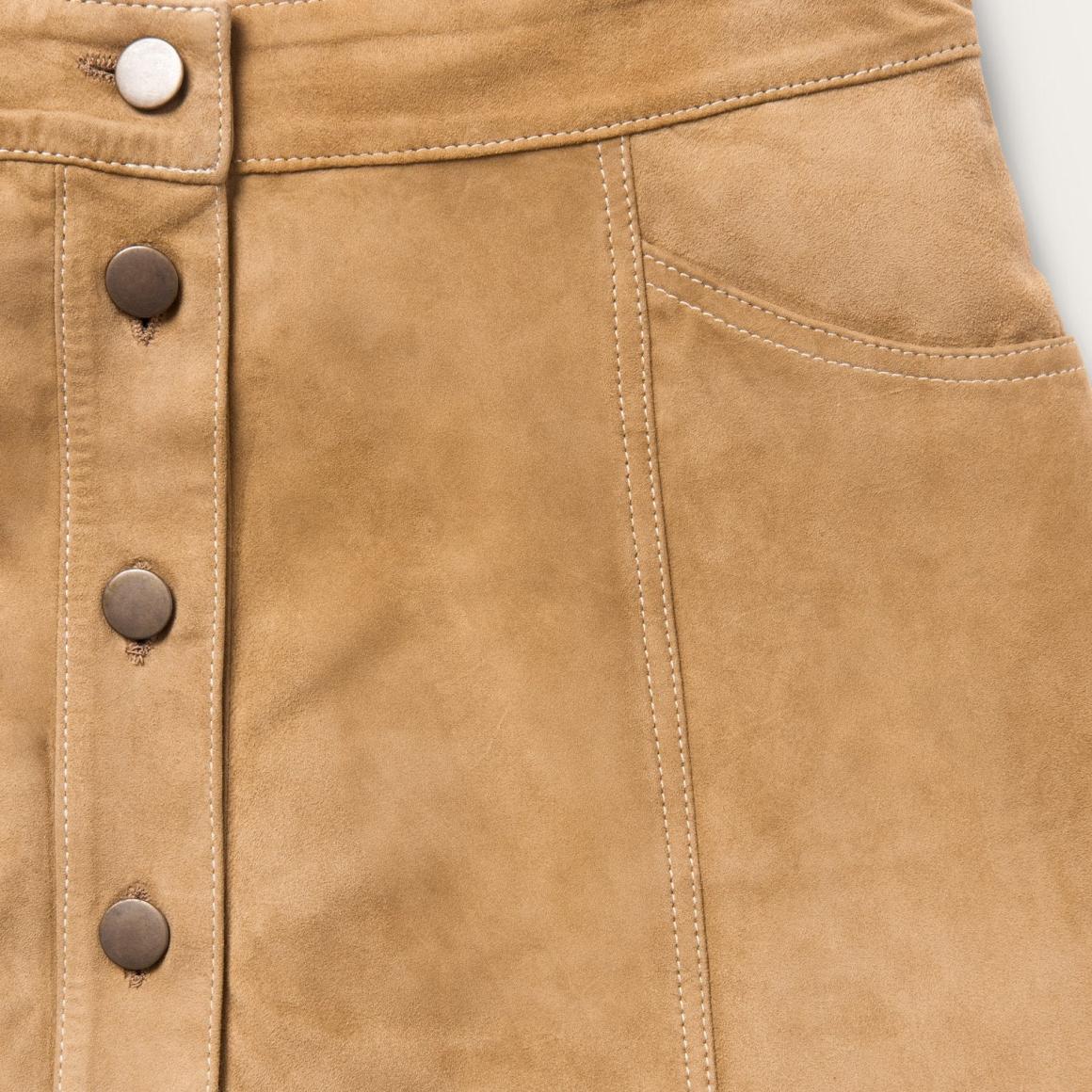 Lamb Suede Gored Skirt Brown Women Stetson Skirts & Shorts