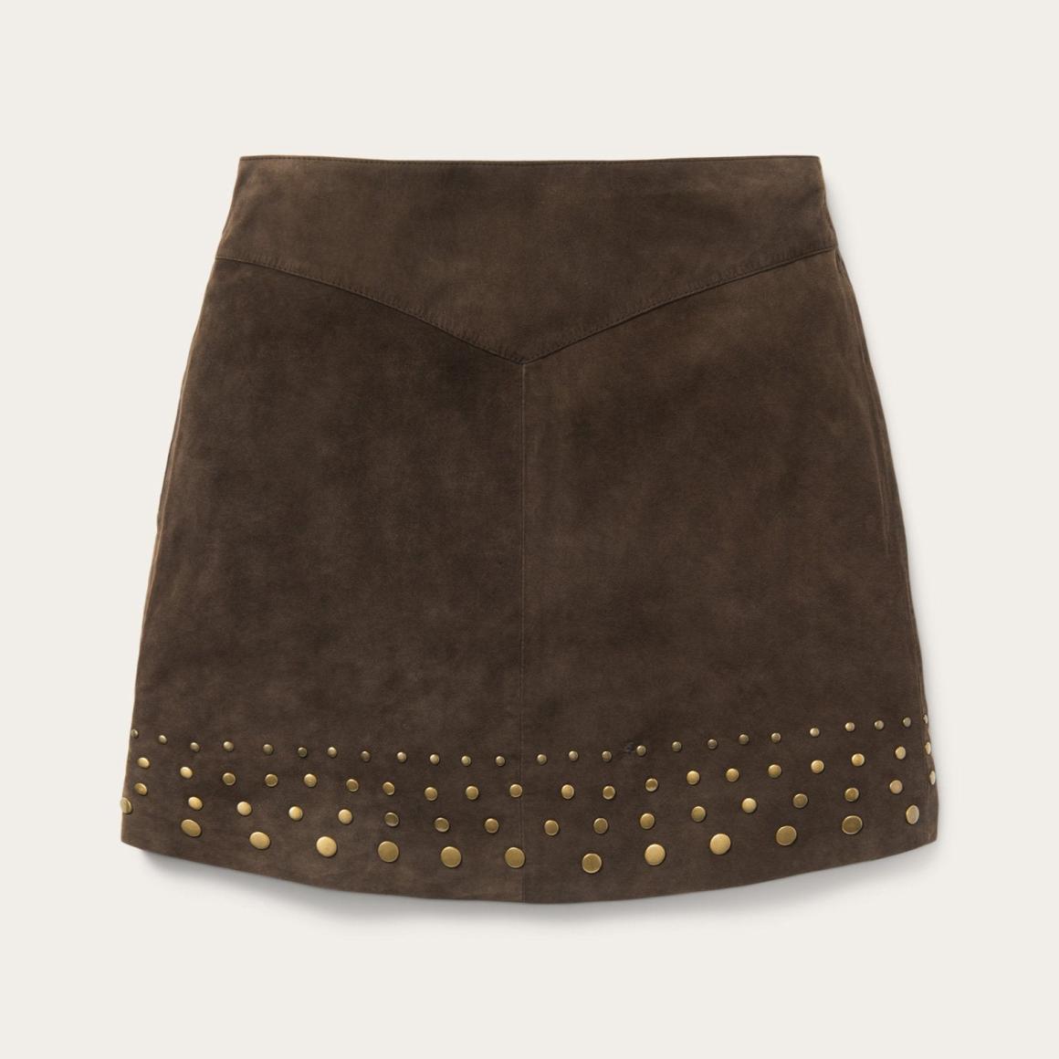 Lamb Suede Skirt With Nailheads Brown Women Stetson Skirts & Shorts