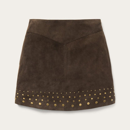 Lamb Suede Skirt With Nailheads Brown Women Stetson Skirts & Shorts