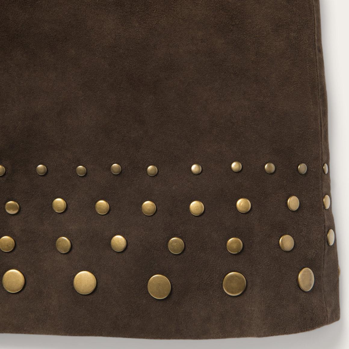 Lamb Suede Skirt With Nailheads Brown Women Stetson Skirts & Shorts