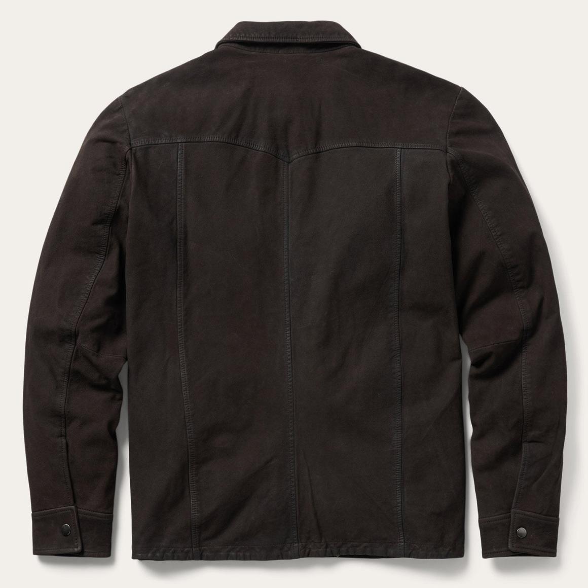 Leather Western Shirt Jacket Brown Men Stetson Jackets