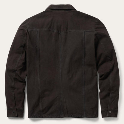Leather Western Shirt Jacket Brown Men Stetson Jackets