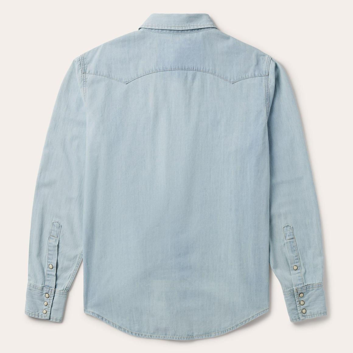 Light Blue Denim Western Shirt Blue Men Stetson Denim Shirts