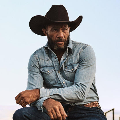 Long-Sleeved Denim Shirt Blue Men Stetson Modern Cut