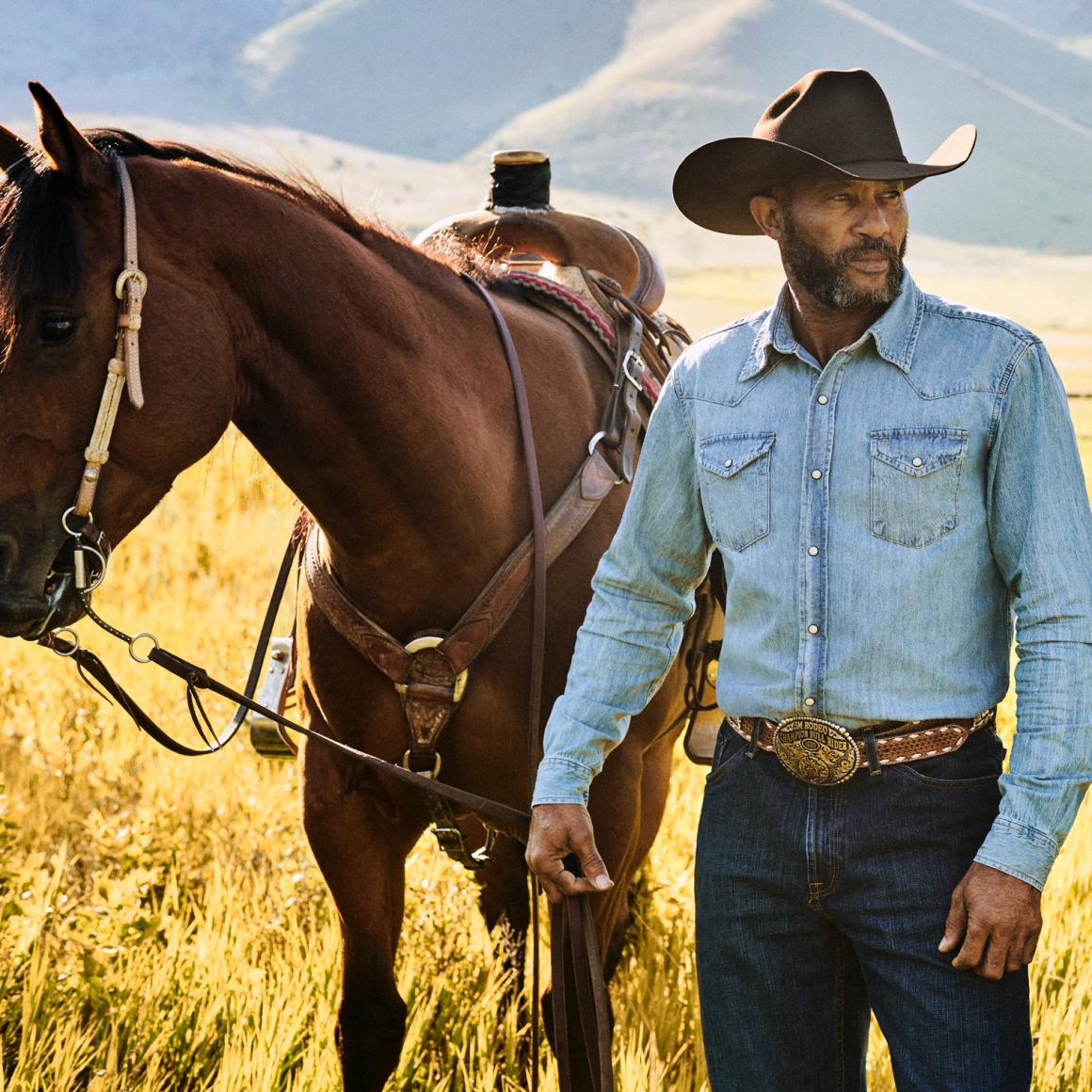 Long-Sleeved Denim Shirt Blue Men Stetson Modern Cut
