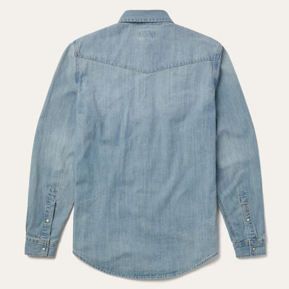 Long-Sleeved Denim Shirt Blue Men Stetson Modern Cut