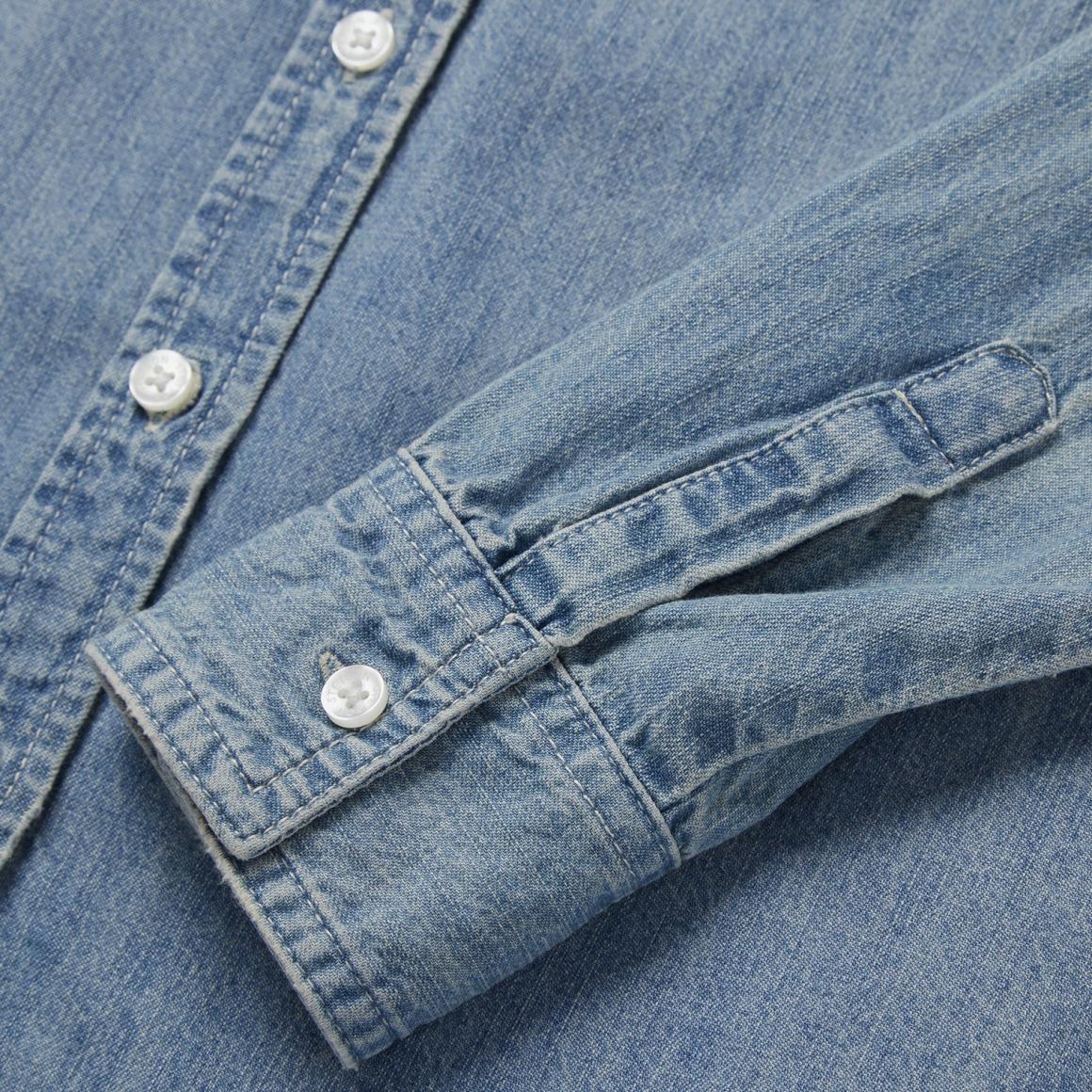 Long-Sleeved Denim Shirt Blue Women Stetson Denim Shirts