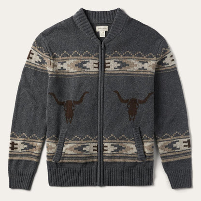 Longhorn Cardigan Grey Men Stetson Jackets