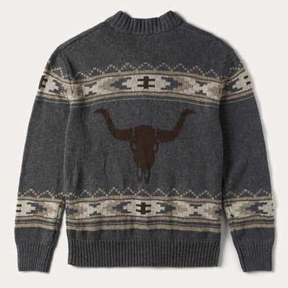 Longhorn Cardigan Grey Men Stetson Sweaters & Hoodies
