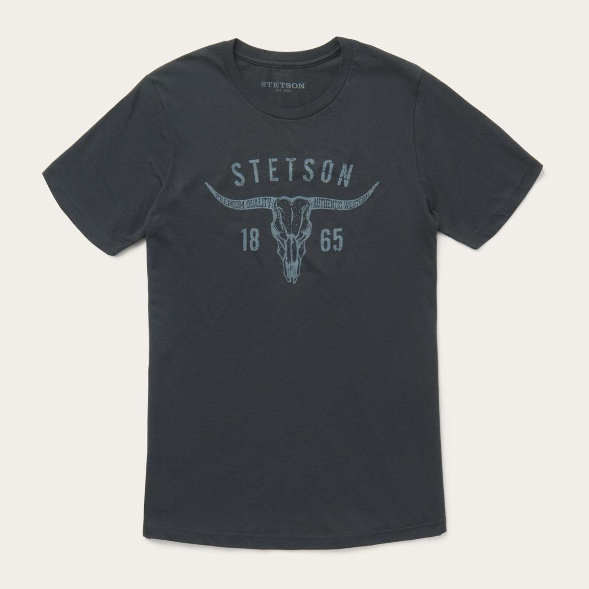 Longhorn Graphic Tee Black Men Stetson Tees