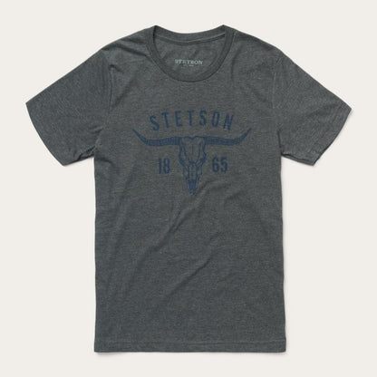 Longhorn Graphic Tee Grey Men Stetson Tees