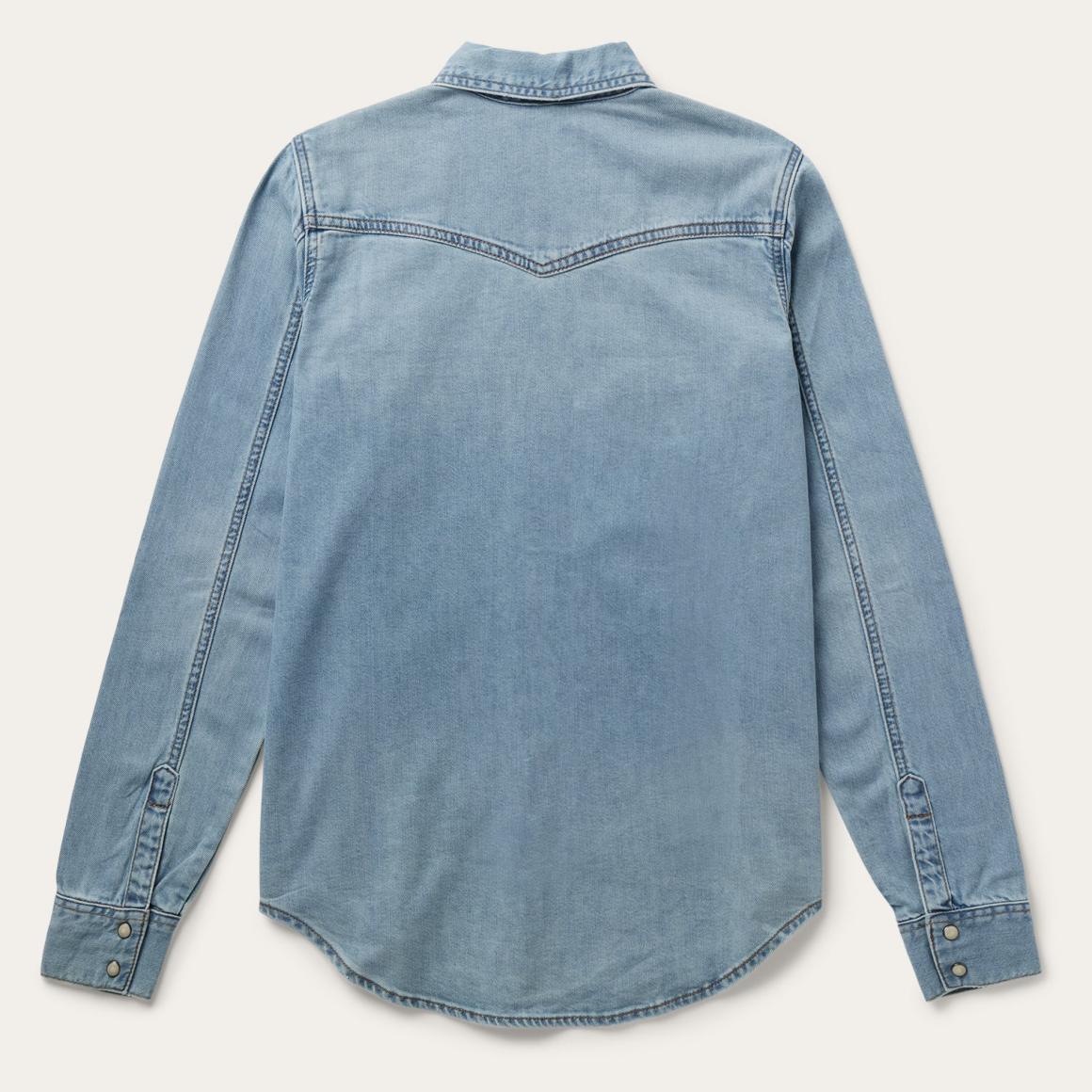 Loose Fit Denim Shirt Blue Women Stetson Denim Shirts