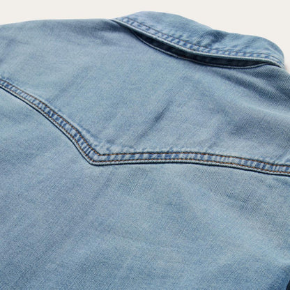 Loose Fit Denim Shirt Blue Women Stetson Denim Shirts