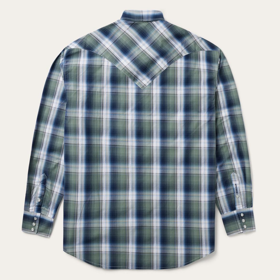 Lucky Diamond Plaid Western Shirt Green Men Stetson Western Shirts