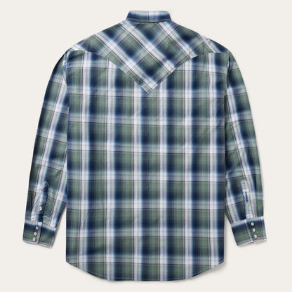 Lucky Diamond Plaid Western Shirt Green Men Stetson Western Shirts