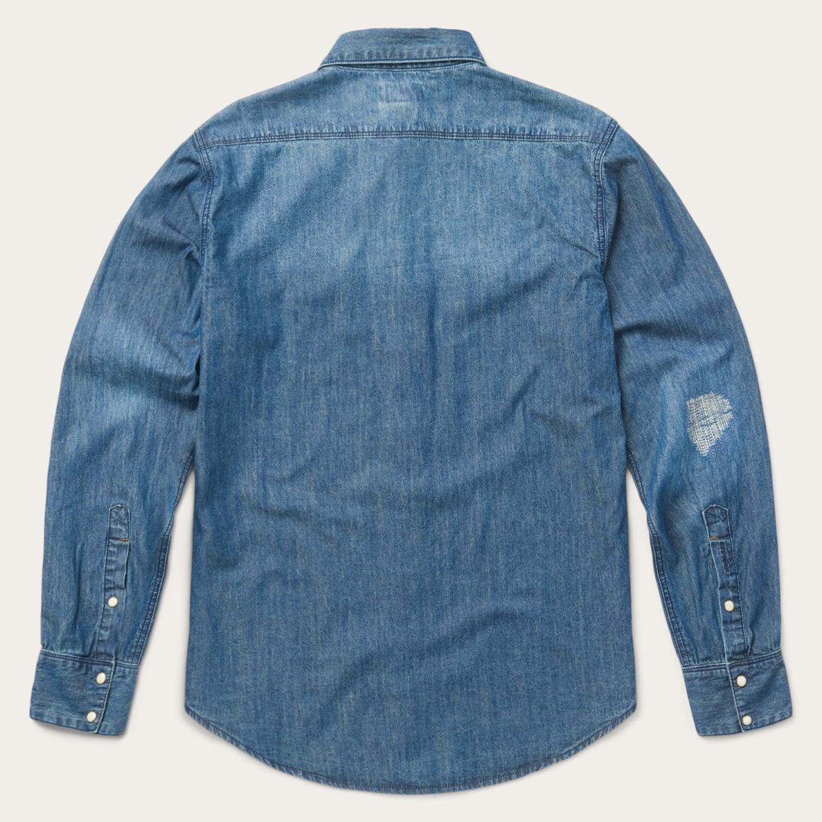 Medium Blue Denim Shirt Blue Men Stetson Modern Cut