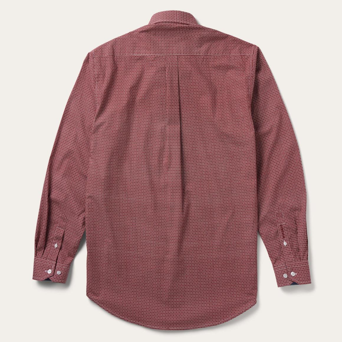 Micro Print Button-Front Shirt Red Men Stetson Modern Cut