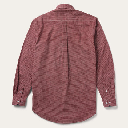 Micro Print Button-Front Shirt Red Men Stetson Modern Cut