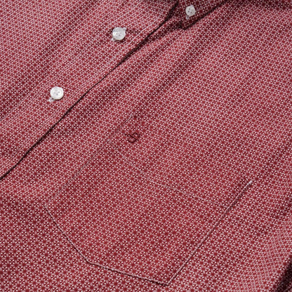 Micro Print Button-Front Shirt Red Men Stetson Modern Cut
