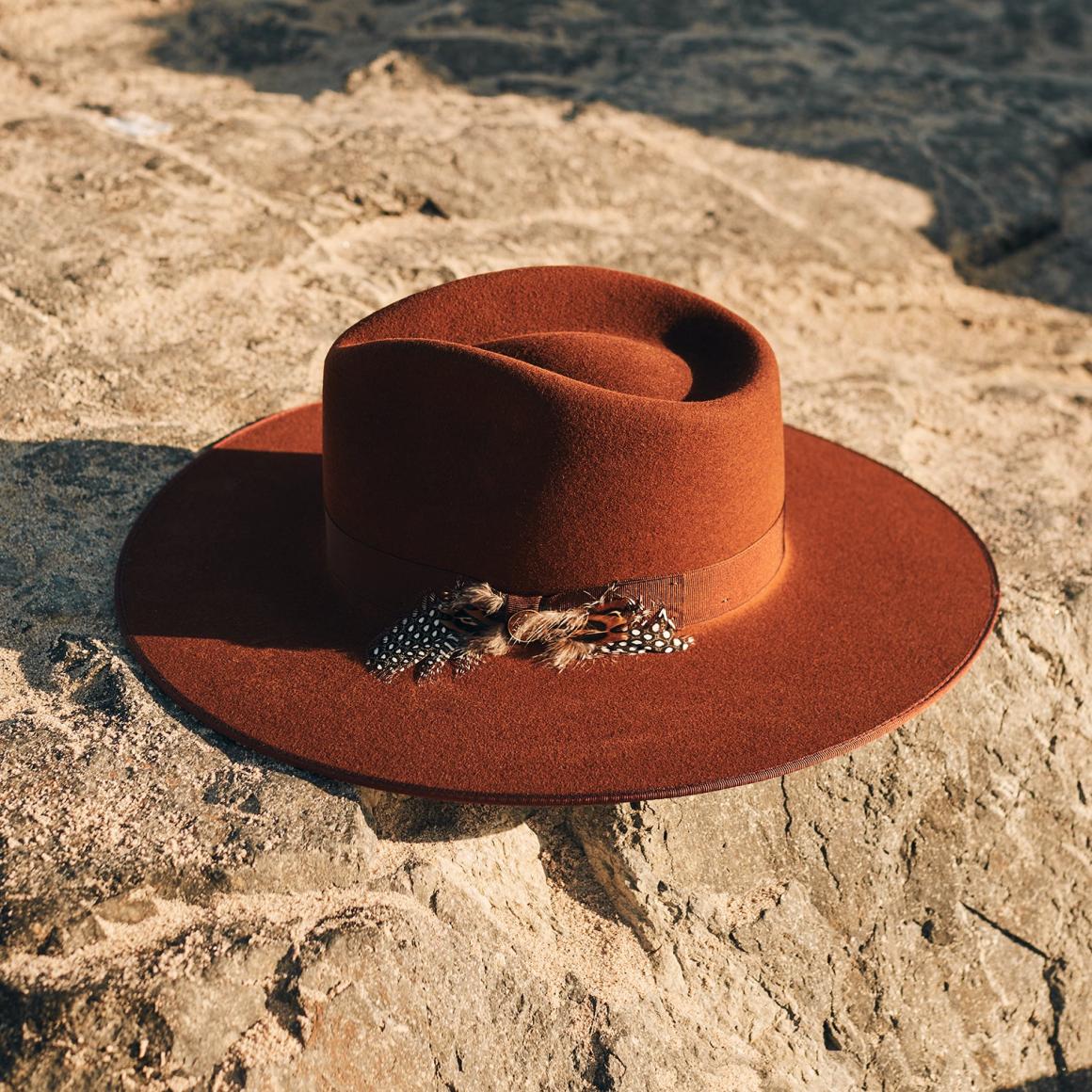 Midtown Wide Flat Brim Hat Black Men/Women Stetson Fedora