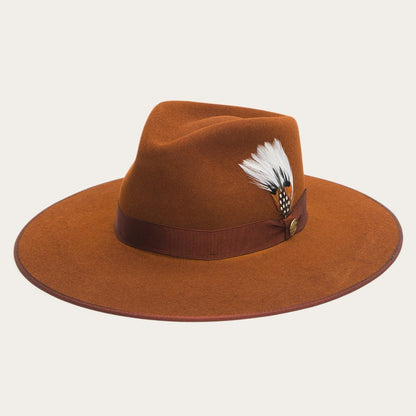 Midtown Wide Flat Brim Hat Black Men/Women Stetson Fedora