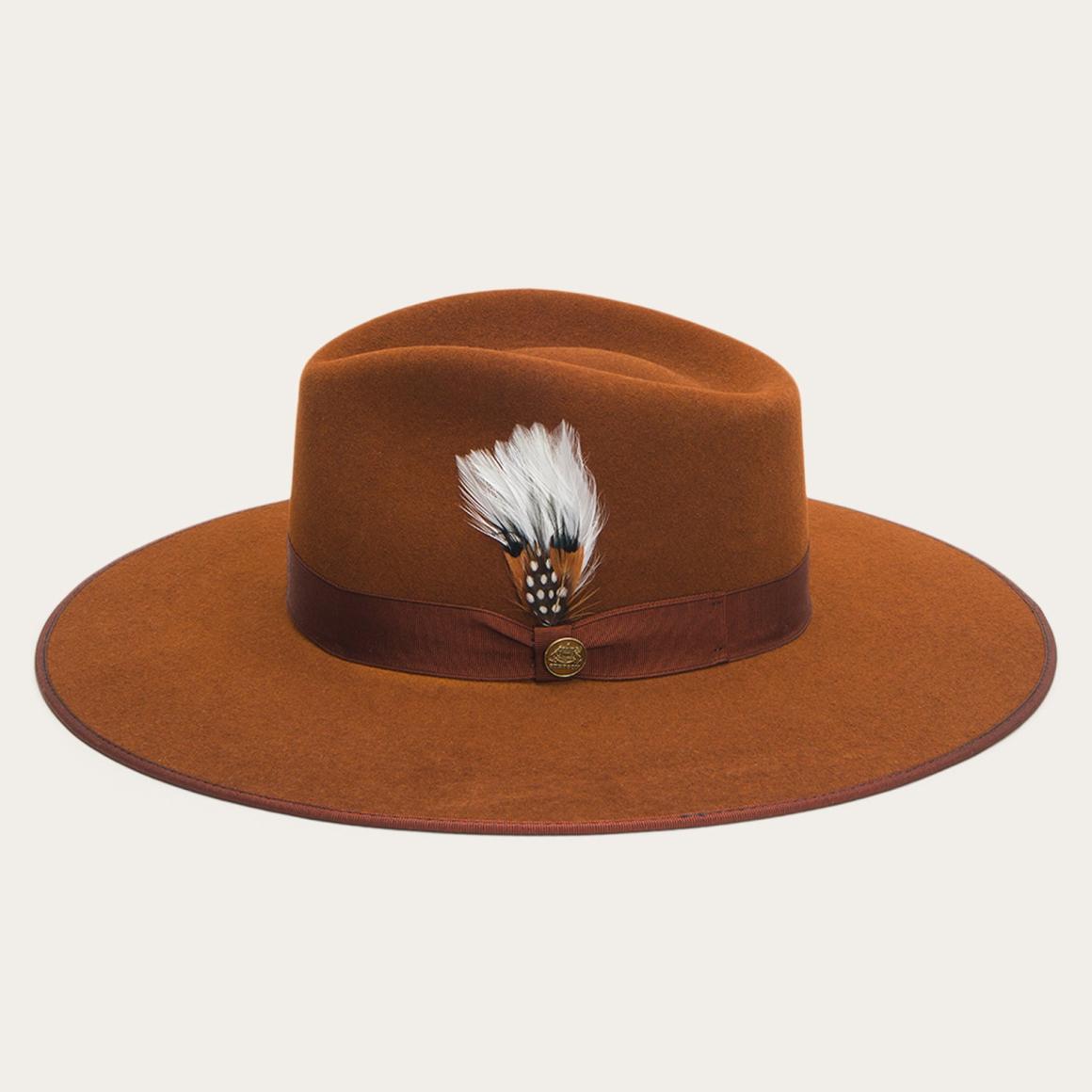 Midtown Wide Flat Brim Hat Black Men/Women Stetson Fedora