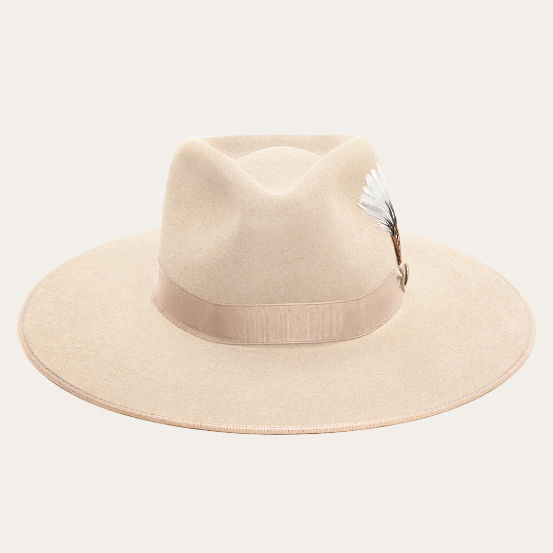 Midtown Wide Flat Brim Hat Bone Men/Women Stetson Fedora